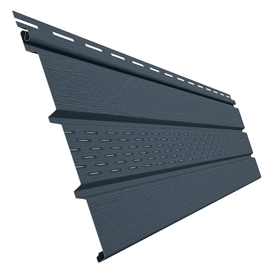 Софит с центральной перфорацией ELLKA, Графит 0,86 м2, 12 шт./уп., 3 м